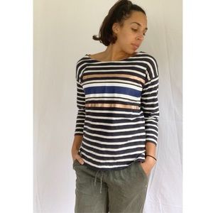 J.Crew Navy/Cream Striped Top